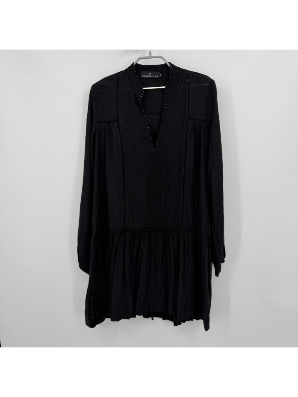 Pomander Place by Tuckernuck Black Gauze Ophelia Swim Coverup Dress size S Small
